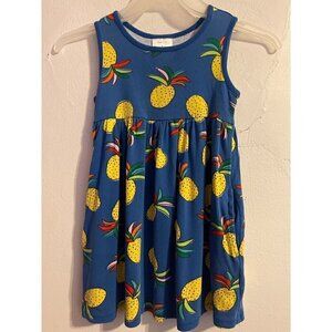 Hanna Andersson Child''s Royal Blue Sleeveless Dress w/ Pineapple Print Size 5